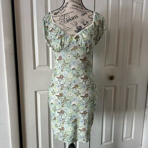 La Hearts Mint Floral Mini Dress